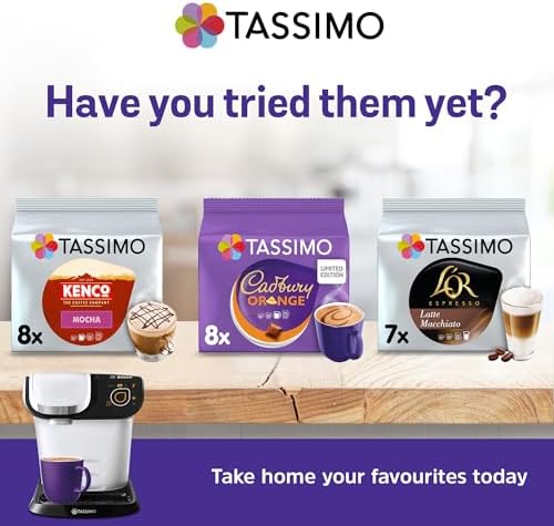 TASSIMO Cadbury Hot Chocolate Drink 16 discs, 8 servings (Pack of 5, Total 80 discs, 40 servings)