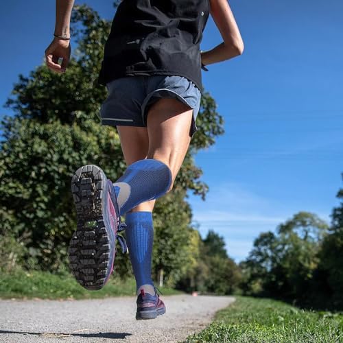 Double Couple 4 Pairs Compression Socks for Men Women 20-30mmhg Knee High Compression Stockings for Sports Travel