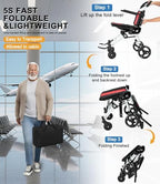 Wheelchairs for Adults,Transport Wheelchair Lightweight Foldable Chairs with Handbrakes,Portable Wheelchair Travel Wheel Chairs for Seniors，Up to 300lbs