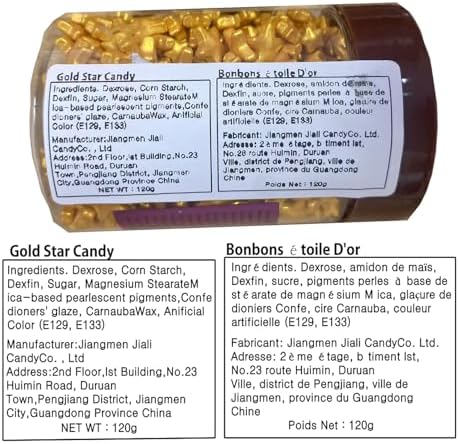 Sentovac Gold Star Sprinkles Edible Sugar for Cake Decorating Mix Sizes Gold Star Sprinkles Cake Topper Cupcake Cookie Baking Decorations Halloween Christmas Wedding Supplies 4.23oz