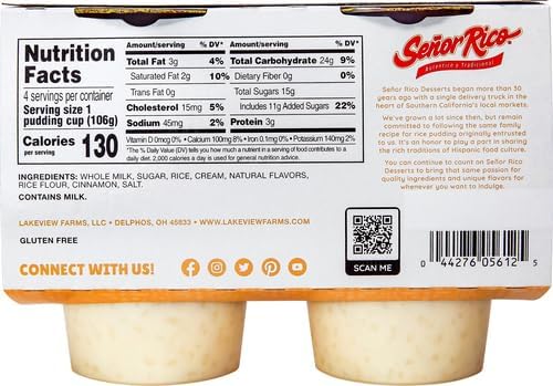 SENOR RICO RFG PUDDING RICE 4 CT 15 OZ