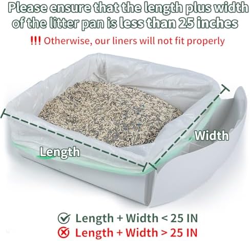 ANWA 40 Count Cat Litter Box Liners for Automatic Cat Litter Box and Litter Box Robot 4/5, Heavy-Duty, Extra Thick