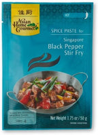 ASIAN HOME GOURMET Hot Spice Paste for Singapore Black Pepper Stir Fry 1.75 Ounce (Pack of 6)
