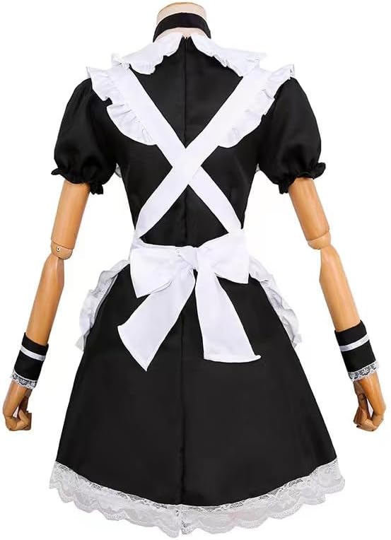 Male Maid Uniforms,Anime French Cat Maid Apron Fancy Dress Cosplay Costume Headwear Collar Cuffs Set