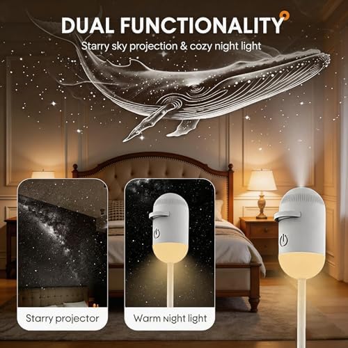 Galaxy Projector,2-in-1 Starry Sky Projector & Night Light,Adjustable LED Space Galaxy Lamp,Milky Way Mood Lighting,Delivers a Wide-Coverage Galaxy Projection for an Immersive Starry Effect (6Pcs)