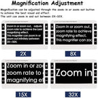 7 Inch Handheld Portable Digital Magnifier, 2-32X Zoom Foldable Handle with Enhanced 19 Color Modes, Video Digital Magnifier for Seniors, Low Vision, Books, Pages, Magazines