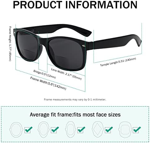 Eyekepper Classic Bifocal Sunshine Readers Bifocal Sunglasses Men Women