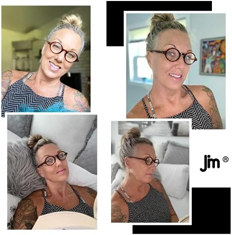 JM Set of 4 Retro Round Reading Glasses Spring Hinge Readers Men Women Glasses for Reading 4 Pack Mix