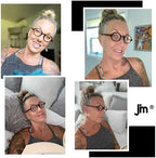 JM Set of 4 Retro Round Reading Glasses Spring Hinge Readers Men Women Glasses for Reading 4 Pack Mix