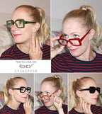 Eyekepper Square Reading Glasses for Women, 5 Pack Stylish Readers Ladies, Cheaters +1.25