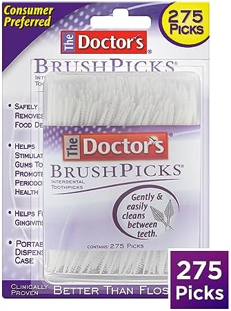 The Doctor's BrushPicks, Interdental Brushes & Dental Picks, Gently Remove Food Debris from Braces & Dental Work, 275 Count