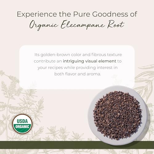 Starwest Botanicals Organic Elecampane Root - Dried Loose Herb for Tea & Herbal Blends, Cut & Sifted, Certified Kosher, Non-GMO - Bulk 1 lb Bag