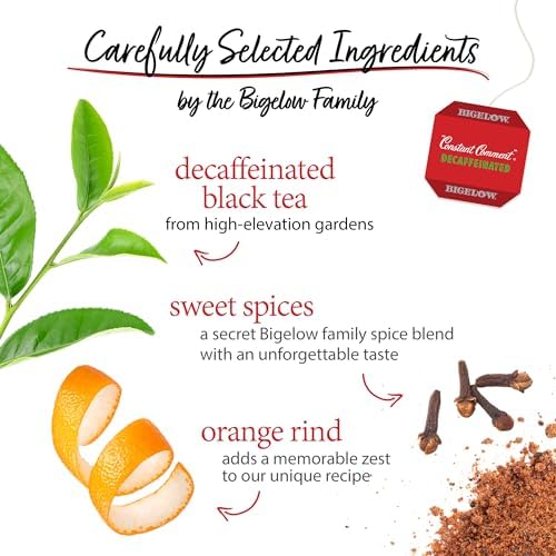 Bigelow Tea Decaffeinated Constant Comment Black Tea, Decaf Tea, 20 Count Box (Pack of 6), 120 Total Tea Bags