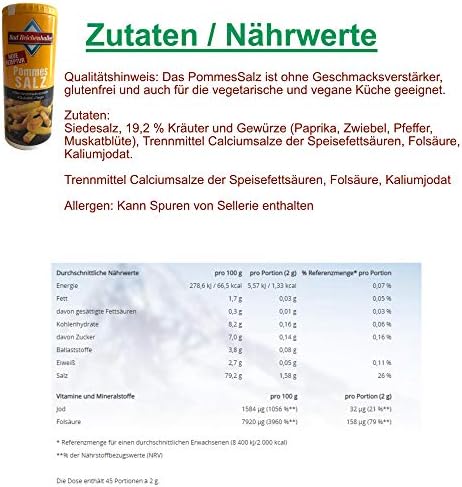 Bad Reichenhaller | Pommes Salz French Fries Salt 90 g | Pack of 1