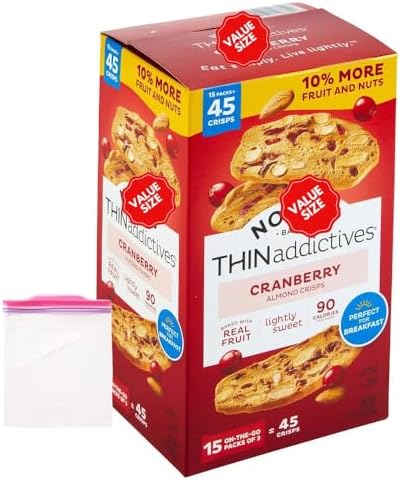 Noniis Cranberry Almond Crisps 15 pk. 11.1 oz w/A Storage Bag
