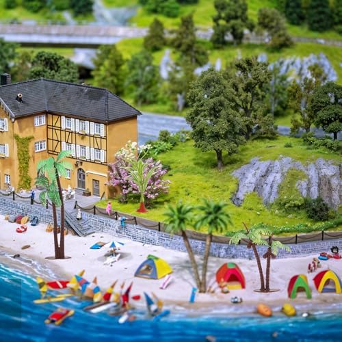 Palm Tree Cake Topper, 10 Pcs Mini Fake Palm Tree Decor Imitation Coconut Trees Artificial Tropical Rainforest Greenery Plant Decoration for Cake Toppers Micro Aquarium Garden Building Landscape