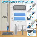 Spray Mops for Floor Cleaning - Microfiber Wet Dry Dust Mop for Hardwood Laminate Wood Tile Vinyl Floors with 3 Washable Pads fit for Swiffer PowerMop
