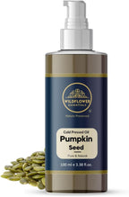 Pumpkin Seed Oil (Cucurbita pepo) 100% Natural Cold Pressed Carrier Oil for Hair, Skin, Massage, Nails | with Dispensing Pump 3.38 Fl Oz (100ml)