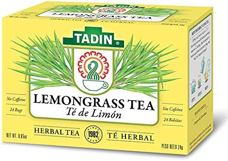 Tadin Lemongrass Herbal Tea. Caffeine Free. 24 Tea Bags. 0.84 oz. Pack of 2