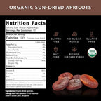 Biomey Organic Certified 2 LB Sun-Dried Unsulphured Turkish Apricots - Soft & Juicy Dried Fruit - No Sugar Added - No Preservatives - Vegan - Non-GMO - Gluten Free Healthy Snack - Bulk Value Resealable Pack