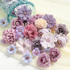 20PCS Artificial Flower Combo Box Set Silk Flowers Fake Roses for DIY Floral Arrangement Wedding Bouquet Centerpieces Home Decoration