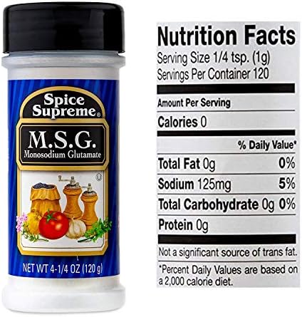 Spice Supreme M.S.G. Monosodium Glutamate, plastic shaker, 4.25-oz.