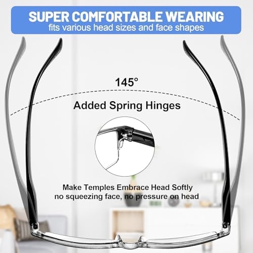 4 Packs Reading Glasses for Women Men Spring Hinge Half-rimmed Readers 1.0 1.5 2.0 2.5 3.0 3.5 4.0