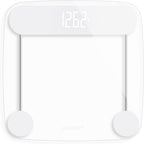 Greater Goods Digital Weight Bathroom Scale, Shine-Through Display, Accurate Glass Scale, Non-Slip and Scratch Resistant, Body Weight (Clear)