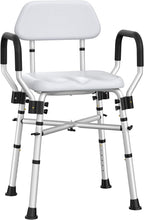 Wayes Padded Shower Chair with Arms and Back, Heavy Duty Shower Seat 500lbs with Reinforced Cross Bar, Adjustable Bath Bench and Stool for Seniors, Elderly, Disabled and Bariatric Adults