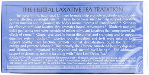 Triple Leaf Tea, Herbal Laxative, 20 Tea Bags (Pack of 6)