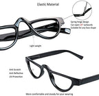 VisionGlobal 4 Pairs Reading Glasses with Spring Hinge for Women/Men, Eyewear Frame (4 Color, +2.00 Magnification)