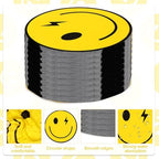 Whaline 100 Pcs Smiling Face Paper Napkins Yellow Happy Smile Disposable Napkins Funny Lunch Dinner Napkin for Preppy Birthday Holiday Party Table Supplies, 6.3 Inch