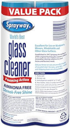 Sprayway Glass Cleaner Foaming Aerosol Spray, 19oz, Pack of 2 | Ammonia-Free, Streakless, Fast-Acting | Cleans & Polishes Glass Surfaces | Fresh Scent, Removes Fingerprints, Dust, Dirt, Smoke Film