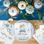 A Sweet Little Pumpkin is on The Way Napkins,Pumpkin Boy Baby Shower Decorations Blue Truck Rose,A Sweet Little Pumpkin is on The Way Baby Shower Gender Reveal Party