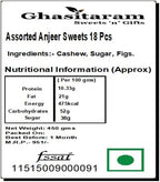 Ghasitaram Gifts Diwali Gifts Diwali Sweet - Assorted Anjeer Sweets 18 Pcs