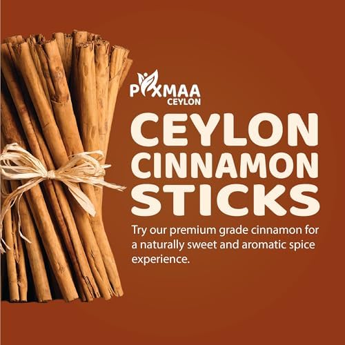Pixmaa Ceylon, Cinnamon Sticks 3 oz (85g) – True or Real Ceylon Cinnamon Quills from Sri Lanka | Premium Grade, Ceylon Cinnamon Sticks for Tea, Baking, Cooking, and Spice Blends