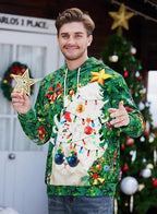 Arvilhill Mens Christmas Hoodies Funny Ugly 3D Printed Graphic Unisex Pullover with Pocket (S-3XL)