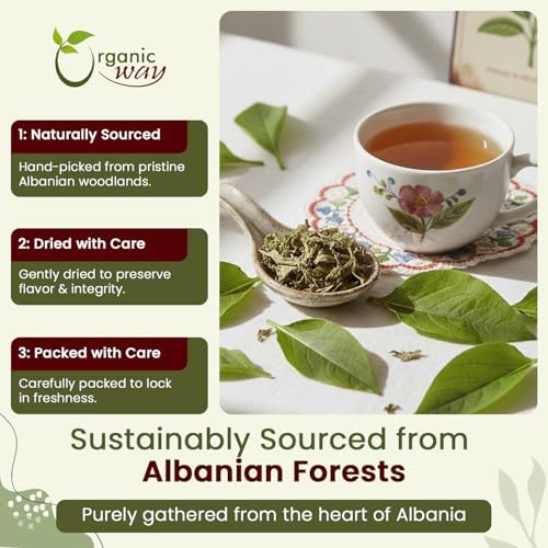 Organic Way Plantain Leaf Cut and Sifted - Herbal Tea | European Wild-Harvest | Organic & Kosher Certified | Non GMO & USDA Certified | Origin - Albania (4 Ounce Pack)