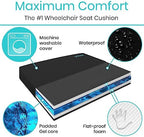 Vive Wheelchair Cushion - Gel Seat Pad for Coccyx, Orthopedic Back Support, Sciatica & Tailbone Pain Relief - Waterproof Cover + 4 Layer Foam Support & Comfort for Pressure Sore & Ulcers