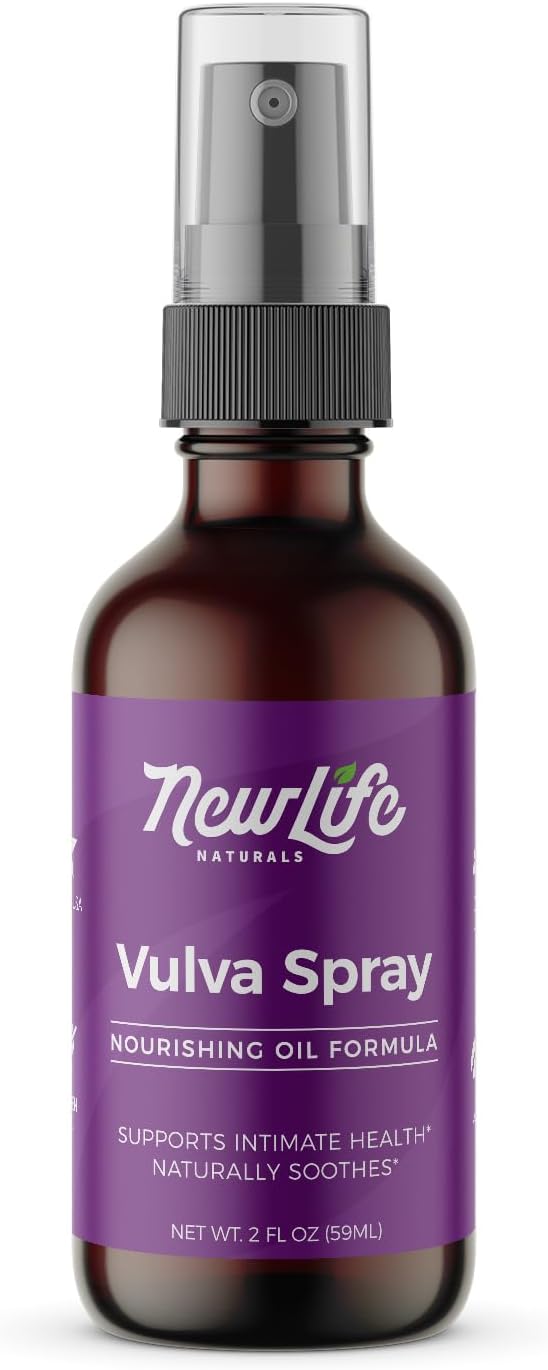 NewLife Naturals Feminine Spray Vaginal Moisturizer for Dryness Itching Irritation PH Menopause Support with Olive Oil, Lemongrass and More - 2 oz