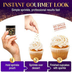 Goldz Edible Star Glitter – Metallic Edible Stars for Cake Decorating, Cake Decorations, Gold Star Sprinkles for, Gold Flakes – Dessert Toppers for Cakes, Cupcakes, Flakes and Cookies, 5grams