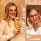 JM 3 Pack Square Oprah Style Reading Glasses for Women Men, Oversized Rectangle Spring Hinge Readers Blue Light Blocking