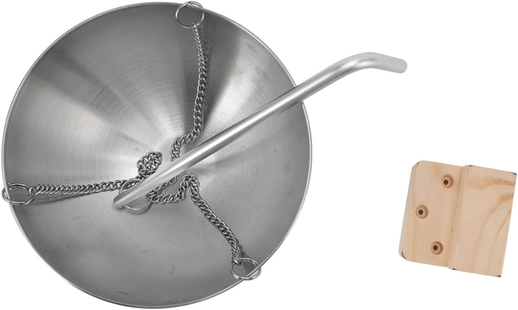 aqxreight Sauna Bowl Stainless Steel Aromatherapy Oil Cup with Wooden Block Hanging for Sauna Room (Large)