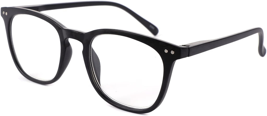 JiSoo Reading Glasses Women 1.5 Stylish Designer Readers 1.5, Womens Reading Glasses 1.5+ with Spring Hinge, Black