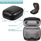 Hearing Aid Hard Case Pocket Size with Cleaning Cloth Brush Tools for Sound Amplifier(Black)