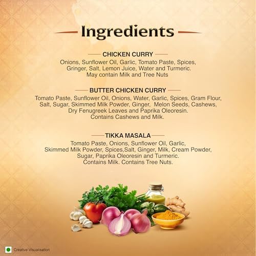 Kitchens of India Curry Paste Combo - Butter Chicken, Tikka Masala & Chicken Curry Paste, Gluten-Free, Easy-to-Use, Authentic Indian Food, 3.5 Ounces (Pack of 6)