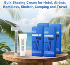 Shave Kit in Bulk Twin Blade Razors with Protective Cap,Disposable Razors in Bulk Shaving Cream for Hotel, Airbnb, Homeless, Shelter, Camping and Travel (30)