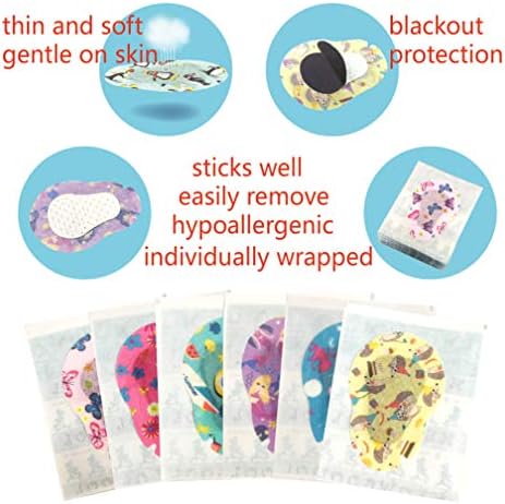 Adhesive Eye Patches for Kids with Lazy Eye, 30+3 Bonus Patches, Bandages for Amblyopia 6 Fun Girls Designs, 1 Stickers Incentive Poster (Regular Size)
