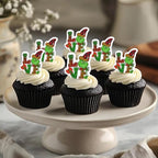 50 PCS Edible Christmas Cupcake Toppers Wafer Paper Love Green Monster Man Cake Toppers Edible Christmas Party Decorations for Xmas Love Theme Baby Shower Birthday Party Decorations Supplies