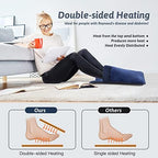 Double Sided Electric Foot Warmer for Men and Women with LCD Display & Non-Slip,Fast Heating Pad with Overheat Protection&Machine Washable, 10 ft Cord Foot Warmer Under Desk,Bed, Office,Home,Blue